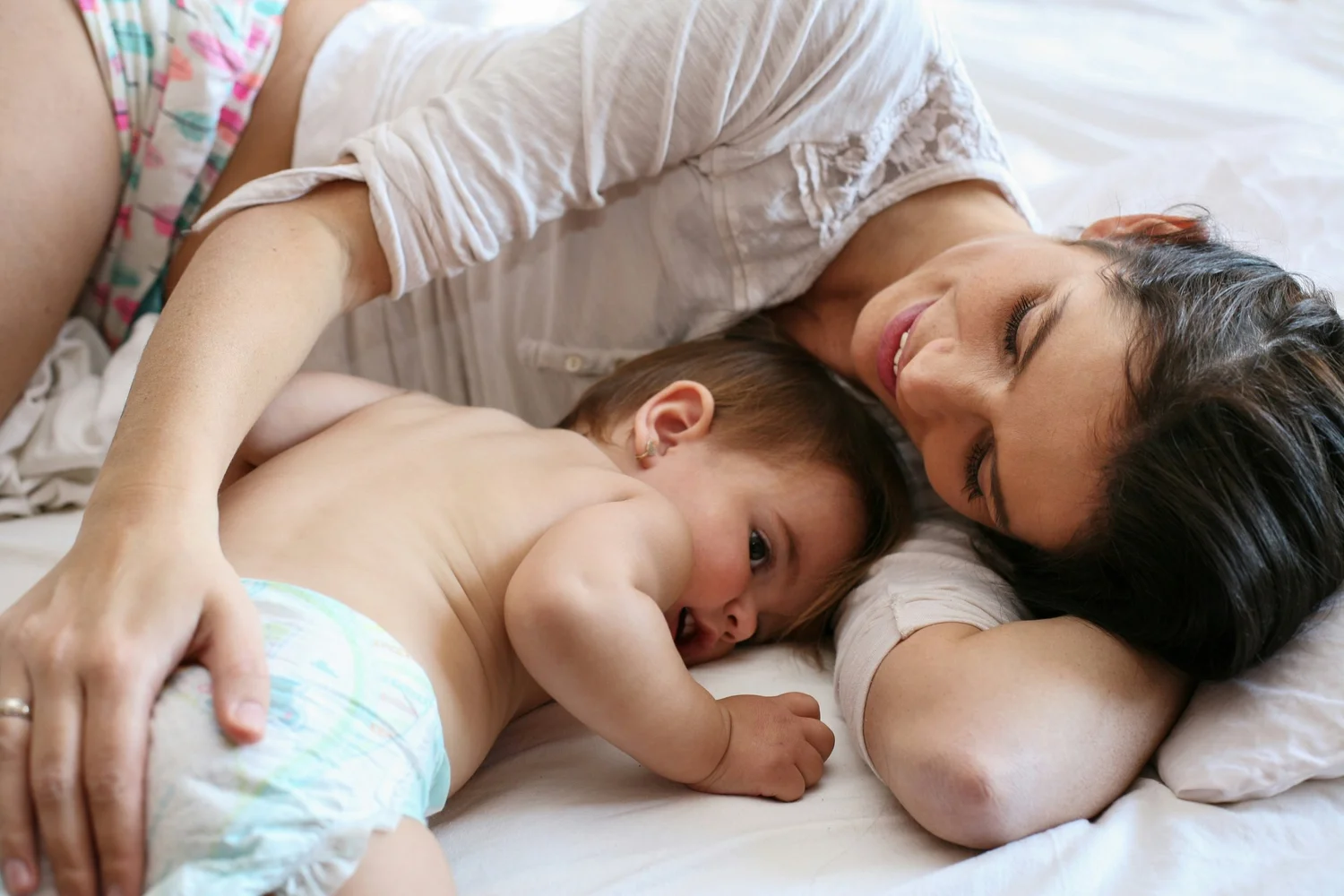 Mother holding her newborn